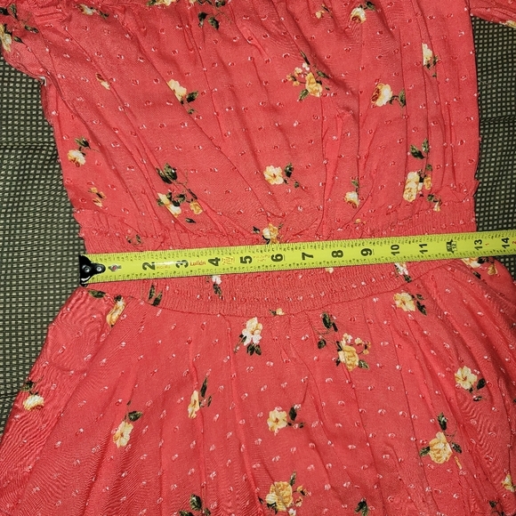 Favlux Women's Red 100% Rayon Ruffle Swiss Dot Floral Casual Romper Size Large - Picture 13 of 16